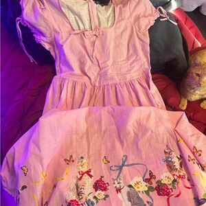 Dangerfield Pink Cat and Butterfly  Dress